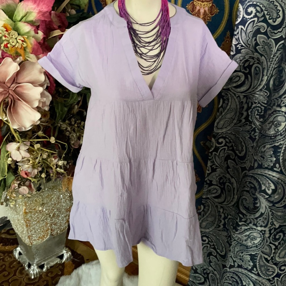 LILAC BABY DOLL MINI DRESS